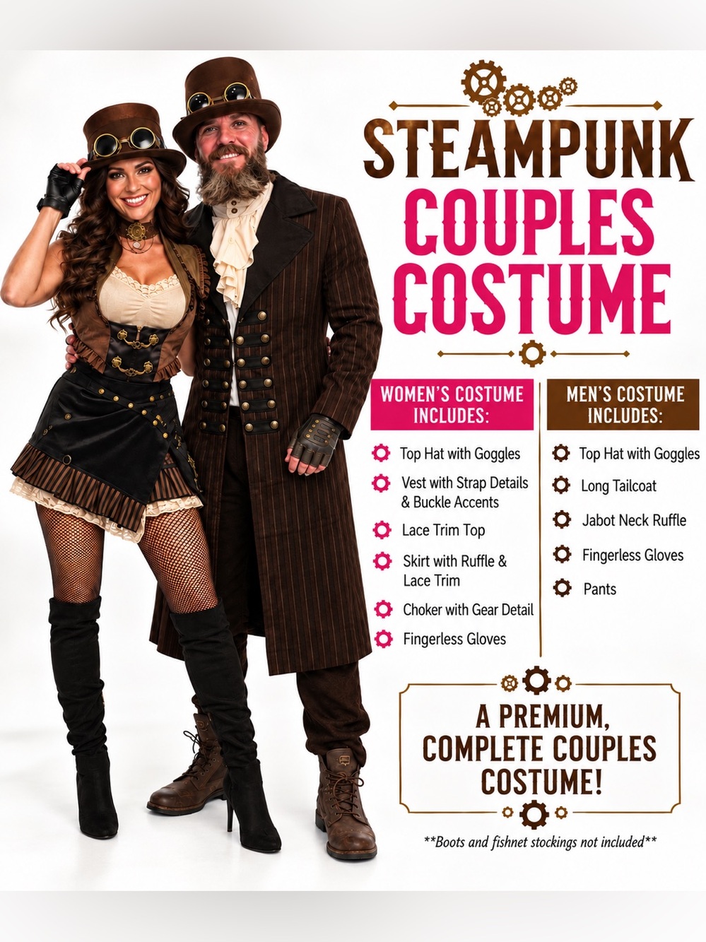 ⚙️🎩 PREMIUM STEAMPUNK COUPLES COSTUME — COMPLETE DELUXE SET 🎩⚙️